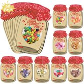 50 Pack Valentines Cards For Kids - 50 Pack Mason Jar - Fun Exchange Cards For Boys And Girls, Classroom Party Favors, Toddler School Gifts (Candy Not Included)
