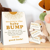 Sunshine Theme Measure The Baby Bumb Babyshower Game Set? How Big Is Mommy'S Belly Babyshower Party Games(1 Sign & 50 Cards)-Dwlk-A01