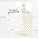 50 Gold Dot Words Of Wisdom Advice Cards, Graduation Advice Cards, Marriage/Wedding Advice Cards, Guest Book Alternative, Bridal Or Baby Shower Party Games, Boy Or Girl Baby Prediction