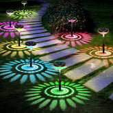 8 Pack Solar Pathway Lights Multicolor Warm White IP67 Waterproof Outdoor Garden Lights