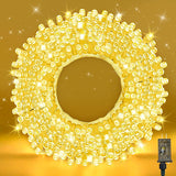 70FT Warm White LED String Lights Outdoor Waterproof Connectable Transparent Wire Christmas Tree Lights for Indoor Outdoor Holiday Party Decor