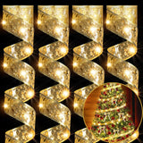 4 Pcs 79Ft Christmas Ribbon Lights Christmas Tree Decorations 240 Led Lights Fairy Lights Xmas Ribbon Battery Powered Op