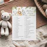 Safari Animals Match Cartoon Parents Baby Shower Games — Pack Of 25 —Forest Jungle Animal Games, Match Famous Parents Fun Shower Activity, Star Kids Match Game G550-Dpm