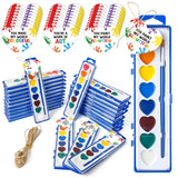 Watercolor Kids Card Set, Valentine’S Day 24 Pack Bulk Washable Paint Set, 8 Color Watercolor Paint With Brush, Back To School Classroom Supplies Party Favors