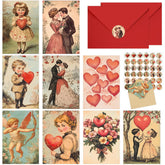 Vintage Valentines Day Cards, 36 Pcs Retro Valentine Postcards For Her Him With Envelopes And Stickers, Classic Romantic Greeting Cards For Girlsfriend Boyfriend Wife Husband Gift Exchange