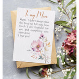 Mothers Day Card For Mom From Daughter, Son – 5X7 Folded Greeting Card With Envelope & Sticker – Sweet, Heartfelt & Premium 350Gsm Cardstock – Birthday, Christmas, Thanksgiving, Valentines Gift For Mom