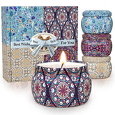 Scented Candle Set, 4 Pack Soy Wax Candles, 120H Burn Time, Ideal Gifts For Women, Birthday Presents