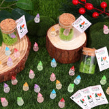 48 Sets Christmas Mini Resin Gnome Gifts In A Glass Jar With Moss&Card Glow In The Dark Adopt A Gnome Fingure Luminous Gnomes Crafts For Xmas Class Winter New Year Gifts Diy Party Goodie Bag Fillers