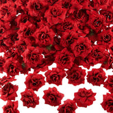 100 Pieces 1.77" Red Artificial Roses Head Bulk Small Silk Fake Rose Buds For Decoration, Diy Crafts, Wedding Centerpieces Bridal Shower Party Home Garland Decor