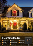 40FT Solar String Lights Outdoor Waterproof 100 LED Solar Powered Fairy Lights with 8 Lighting Modes IP65 Weather Resistant Warm White Lights for Garden Patio Tree Party Christmas Decor
