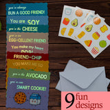 Prophet 36 Pack Gold Foil Valentines Day Cards for Kids School, 9 Assorted Designs with Envelopes & Cartoon Scented Strawberry Stickers, Great for Boys ? Girls Classroom Activities