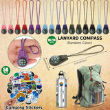 130 Pcs Camping Party Favors Happy Camper Party With Silicone Bracelets, Mini Compass, Mini Flashlight Keychains, Stickers, Bag And Tag Adventure Friend Birthday (Classic Style)