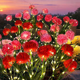 6 Pack Waterproof Solar Flower Lights Multi Colored Chrysanthemum Garden Pathway Yard Decor