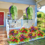58 Pcs Outdoor Plastic Flowers Bulks Artificial Plants Uv Resistant Faux Plants Boxwood Stems Fake Shrubs Hanging Flower For Indoor Home Patio Decoration
