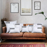 Throw Pillows (Set Of 4, White) – 18 X 18 Inches Down Alternative Pillows For Bed, Sofa, And Couch - Fluffy Decorative Stuffer Pillow For Indoors & Outdoors