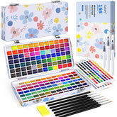 168 Colors Watercolor Paint Set, Portable Water Color Palette Kit With Detail Paint Brush, Art Supplies For Painting Coloring, Drawing Gifts For Adults Professional Artists