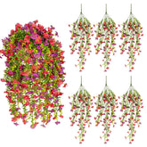 Artificial Fake Hanging Flowers Plants For Outdoors Spring Summer Decoration,6 Pcs Faux Flowers Plants Silk Uv Resistant Realistic For Outside Planter Garden Porch Patio Balcony Home?Purple Fuchsia?