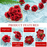 100 Pieces 1.77" Red Artificial Roses Head Bulk Small Silk Fake Rose Buds For Decoration, Diy Crafts, Wedding Centerpieces Bridal Shower Party Home Garland Decor