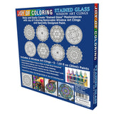 Zorbitz Stained Glass Window Art Clings Diy Kit,8 Clings& 5 Paints,4 Gorgeous,Intricate Mandala Designs,Designed Paint,Removable Clings, Sticks To Any Glass Surface,13 Piece Set,(2680)