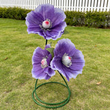 Giant Artificial Poppy Flowers - 38.5 Inch Tall Purple Fake Flowers With Stand - Set Of 3 Realistic Large Poppies For Wedding, Garden, Home, Hotel, Party & Shop Window Display Decor