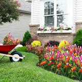 0Kiygoo 12 Outdoor Artificial Flower Pieces, Bulk Fake Plastic Plants For Porch, Window, Home & Wedding Decoration In Fall And Summer, Ideal For Hanging Planters (Tulip)