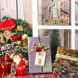 Holographic Foil Wrapping Paper - Mini Roll - Red Snowflake/Gold Bell/Silver Blocks For Christmas, Holiday, Birthday - 17 X 120 Inches - 3 Rolls (42.5 Sq.Ft.Ttl.)