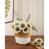 12Pcs Artificial Sunflowers With Long Stems 5.5" Silk Sunflowers Bulk For Wedding Home Garden Outdoor Party Decoration(Beige)