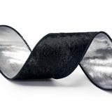 Black Velvet With Silver Metallic Backing Wired Ribbon 2.5 Inch X 10 Yards For Christmas Tree Topper Home Decoration Wreath Gift Wrapping Diy Craft