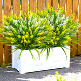 Artificial Plants Outdoor, 20 Pcs Artificial Flowers Outdoor Fake Plants Uv Resistant Fake Flowers, Plastic Faux Flowers Shrubs Greenery Plants For Home Garden Patio Porch Window Box Decor