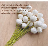 16Pcs Ranunculus Artificial Flowers, Fake Small White Flowers?Wedding Bouquets Filler Miniature Flowers?Faux White Ranunculus Apartment Decor