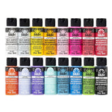 FolkArt 16 Piece Multi Surface Acrylic Craft Paint Set Formulated to be Non-Toxic that is Perfect for Beginners and Artists, Bright Colors Count, 2 Fl Oz (Pack of 16)