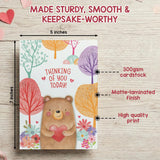 Glittery 5X7In Handmade Individual Pop Up Valentines Day Card For Loved Ones, Friends, Anyone, With Bear Cutout, Envelope And Stickers, With Printed Message Inside