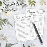 30 Bridal Shower Game Cards - Over Or Under Or Just Right - Eucalyptus Leaf Plant Themed Wedding Games, Engagement? Wedding Party Activity Games? Suitable For 30 Guests? Favors & Supplies - A04
