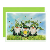 St Patrick Day'S Card, Gnomes Card, Seasonal Holiday Quilling Card, Artful Greeting Card, Clover St Patricks, Saint Patrick'S Quilled Cards For Family, Friend, Husband, Wife (Green Gnomes)
