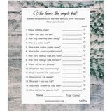 Modern Minimalist Who Knows The Couple Best, Wedding, Bridal Shower, Bachelorette Or Engagement Party Game, Couples Guessing Play Pack Of 50 Cards 5”X7” Made In Usa