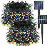 2 Pack 132FT Multi Color Solar String Lights 400 LED Waterproof Fairy Lights with 8 Modes