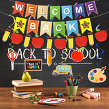 Back To School Decorations First Day Of School Bannner Apple Pencil Garland And Hanging Swirls Welcome Back To School Decor Supplies For School Party Favors