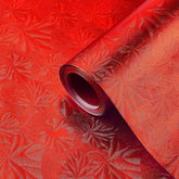 Embossed Floral Foil Paper Metallic Wrapping Paper Colored Foil Sheets For Crafts Scrapbook Florist Cake Board Cake Drums Gift Wrapping, 15.7 Inch 46 Ft (Red)