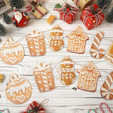2 Pack Christmas Gingerbread Decorations Wooden Gingerbread Theme Garland Banner Hanging Tree Ornaments Christmas Bunting Banner For Party Holiday Wall Home Fireplace(Classic Style,Brown)