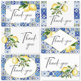 36 Pack Lemon Thank You Cards Bulk Vintage Blue Tiles Lemon Thank You Note Cards With Stickers Envelopes Watercolor Greeting Cards For Baby Shower Wedding Birthday Party And All Occasion
