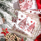 Christmas Wrapping Paper Roll - Mini Roll - Red Foil Christmas Tree Pattern Great For Holiday Gifts, Party And More - 17 Inches X 16.5 Feet