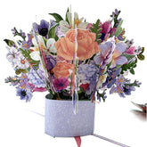 Flower Bouquet Pop Up Card, 3D Blooming Love Greeting Card For Birthday, Mothers Day, Valentines Day, Anniversary, Congratulations, Thinking Of You, All Occassions By