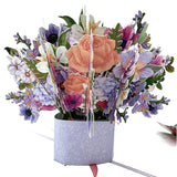 Flower Bouquet Pop Up Card, 3D Blooming Love Greeting Card For Birthday, Mothers Day, Valentines Day, Anniversary, Congratulations, Thinking Of You, All Occassions By