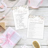 Boho Flowers Baby Shower Game Activities, Name That Baby Song & Baby Shower Feud Theme Game Cards, 30 Floral Game Cards & 1 Answer Card, Decorations & Supplies For Baby Shower Party?5X7 Inches? - C05