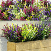 12 Bundles Outdoor Artificial Flowers Lavender Flowers Uv Resistant Plants Fake Bushes Faux Greenery Plants For Table Centerpiece Home Planter Garden Patio Front Porch Yard Decor(Mixed)