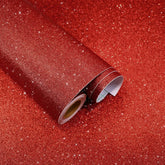 Red Glitter Wallpaper Stick And Peel Glitter Fabric Wallpaper Roll 15.7"X118" Self Adhesive Removable Red Contact Paper For Cabinets Sparkle Wall Paper For Diy Christmas Fridge Bedroom Wall