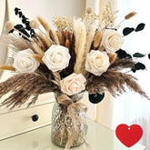 100Pcs Artificial Flowers Arrangement With Vase Included, Dining Table Centerpiece Decorations, Fake Flowers In Vase, Dried Pampas Grass Floral Centerpieces, Coffee Table Decor, Centro De Mesa