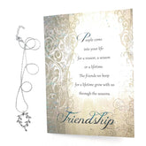 - Heartfelt Sentimental Friendship Greeting Card For Women And Leaf Necklace Gift Set - True Friends Grow Together - A Reason Season Friend - Bestie Bff Woman - Platinum Vine