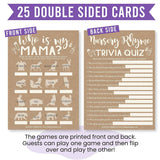 Baby Shower Games For 25 Guests - Kraft Baby Shower Trivia Game, Nursery Rhyme Quiz & Who Is My Mama, Animal Matching Game, Babyshower Games Boy Girl Gender Neutral, Made In Usa