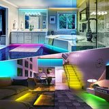 50ft RGB LED Strip Lights Color Changing Music Sync App & Remote Control Bedroom Party Decor